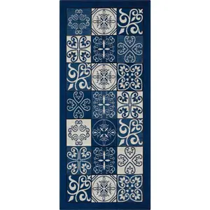 Produkt Modrý běhoun Floorita Maiolica, 55 x 115 cm