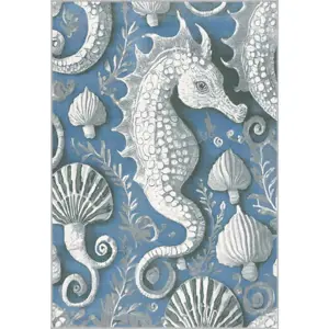 Modrý dětský koberec 133x190 cm Seahorse – FD