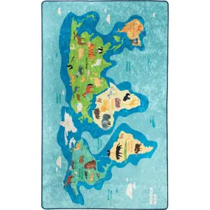 Produkt Modrý dětský protiskluzový koberec Conceptum Hypnose Map, 200 x 290 cm