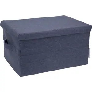 Modrý látkový úložný box s víkem 34x45x25 cm Soft Storage – Bigso Box of Sweden