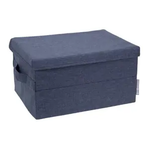 Modrý látkový úložný box s víkem 35x19x26 cm Soft Storage – Bigso Box of Sweden