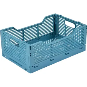 Modrý plastový úložný box 30x20x11.5 cm – Homéa