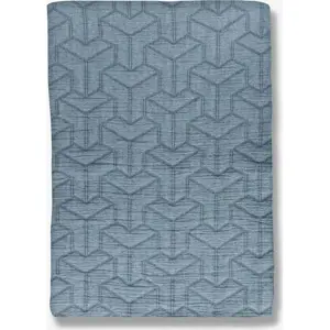 Produkt Modrý přehoz z recyklované bavlny na dvoulůžko 220x250 cm Trio – Mette Ditmer Denmark