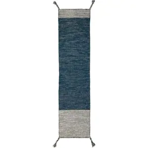 Modrý vlněný běhoun Flair Rugs Anu, 60 x 200 cm