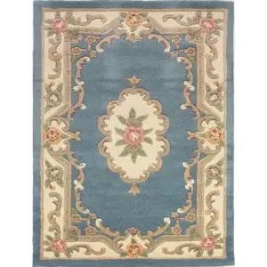 Modrý vlněný koberec Flair Rugs Aubusson, 150 x 240 cm