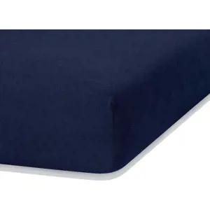 Produkt Námořnicky modré elastické prostěradlo s vysokým podílem bavlny AmeliaHome Ruby, 120/140 x 200 cm