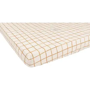 Napínací bavlněné dětské prostěradlo do postýlky 60x120 cm Camel Check – Malomi Kids