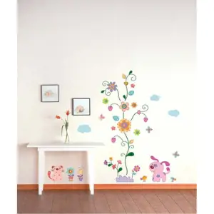 Produkt Nástěnná samolepka Ambiance Colorful animals and tree