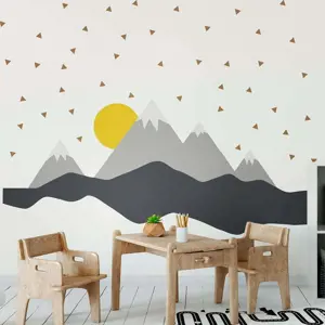 Nástěnná samolepka Ambiance Giant Kid Sticker Scandinavian Mountains Nordika