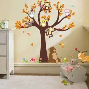 Nástěnná samolepka Ambiance Tree with Animals