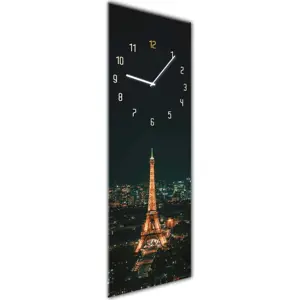 Nástěnné hodiny Styler Glassclock Paris, 20 x 60 cm