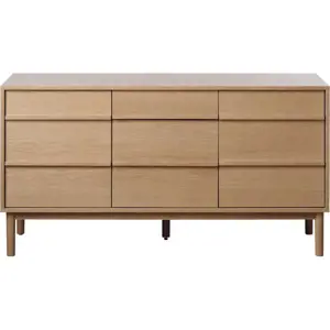 Nízká komoda v dekoru dubu v přírodní barvě 75x140 cm Ponza – Unique Furniture