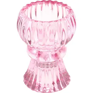 Produkt Nízký růžový skleněný svícen – Rex London