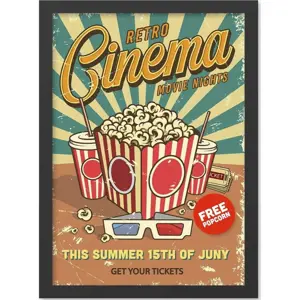 Obraz 40x55 cm Retro Cinema – Wallity