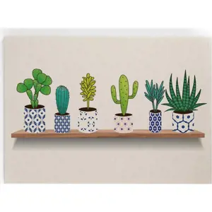 Obraz na plátně Really Nice Things Lino Cactus Shelve, 60 x 40 cm