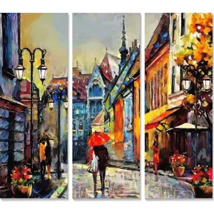 Obrazy v sadě 3 ks 20x50 cm Street – Wallity