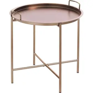 Produkt Odkládací stolek v měděné barvě s odnímatelným podnosem Tomasucci Vagna, ⌀ 45 cm