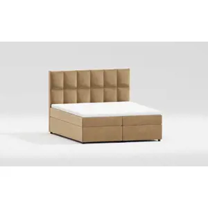 Okrově žlutá boxspring postel s úložným prostorem 160x200 cm Flip – Ropez