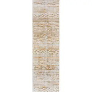 Okrově žluto-bílý venkovní koberec 80x250 cm Biri – NORTHRUGS