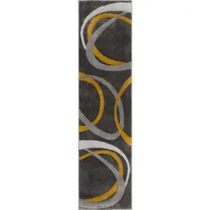 Okrově žluto-šedý běhoun 60x230 cm Elude Orb – Flair Rugs