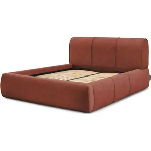 Produkt Oranžová čalouněná dvoulůžková postel s úložným prostorem s roštem 180x200 cm Vernon – Bobochic Paris