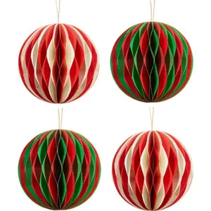 Produkt Papírové vánoční ozdoby v sadě 4 ks Honeycomb Balls – Sass & Belle