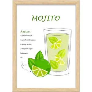 Plakát v rámu 40x55 cm Mojito – Wallity