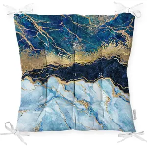 Podsedák na židli Minimalist Cushion Covers Blue Marble, 40 x 40 cm