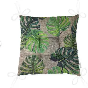 Podsedák na židli Minimalist Cushion Covers Green Banana Leaves, 40 x 40 cm