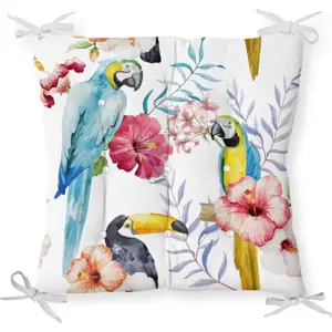 Podsedák s příměsí bavlny Minimalist Cushion Covers Jungle Birds, 40 x 40 cm