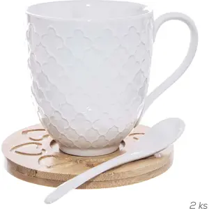 Porcelánové hrnky v sadě 2 ks 370 ml Whiteline – Orion