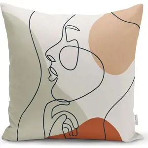 Povlak na polštář Minimalist Cushion Covers Pastel Drawing Face, 45 x 45 cm