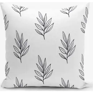 Produkt Povlak na polštář s příměsí bavlny Minimalist Cushion Covers White Leaf, 45 x 45 cm