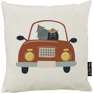 Povlak na polštář s vánočním motivem 45x45 cm Cat Driver – Butter Kings