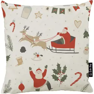 Povlak na polštář s vánočním motivem 45x45 cm Happy Santa – Butter Kings