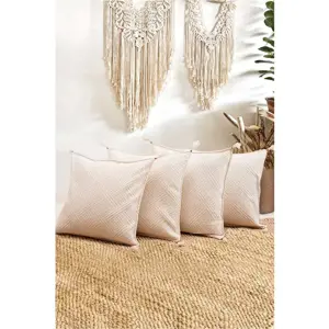 Povlaky na polštáře v sadě 4 ks z bio bavlny 43x43 cm Natural – Mila Home