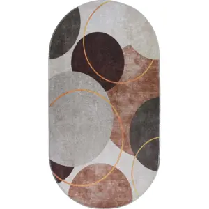 Produkt Pratelný koberec v hnědo-krémové barvě 80x120 cm Oval – Vitaus