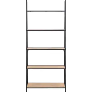 Regál v dekoru dubu v černo-přírodní barvě 77x175 cm Seaford – Actona