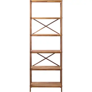 Regál z dubového dřeva v přírodní barvě 70x198 cm X-Shelf – Unique Furniture