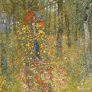 Reprodukce obrazu Gustav Klimt - Farm Garden With Crucifix , 60 x 60 cm