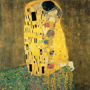 Reprodukce obrazu Gustav Klimt The Kiss, 90 x 90 cm