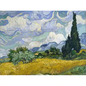 Produkt Reprodukce obrazu Vincent van Gogh - Wheat Field with Cypresses, 60 x 45 cm
