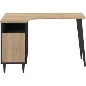 Rohový pracovní stůl s deskou v dubovém dekoru 67x120 cm Nook – TemaHome