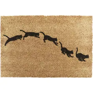 Rohožka z kokosového vlákna 40x60 cm Jumping Cats – Artsy Doormats