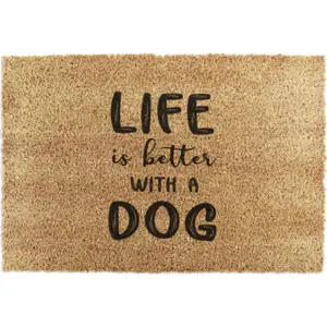 Rohožka z kokosového vlákna 40x60 cm Life Is Better With a Dog – Artsy Doormats