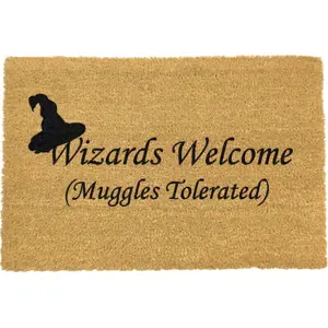 Produkt Rohožka z přírodního kokosového vlákna Artsy Doormats Wizards Welcome, 40 x 60 cm