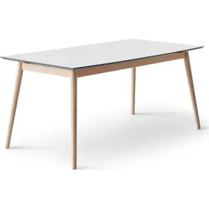 Rozkládací jídelní stůl s bílou deskou v bílo-přírodní barvě 100x210 cm Meza – Hammel Furniture