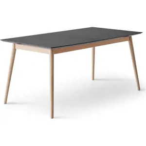 Rozkládací jídelní stůl s černou deskou v černo-přírodní barvě 100x210 cm Meza – Hammel Furniture