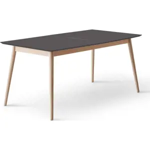 Rozkládací jídelní stůl s černou deskou v černo-přírodní barvě 90x165 cm Meza – Hammel Furniture