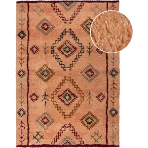 Ručně tkaný vlněný koberec v lososové barvě 120x170 cm Moroccan Sahara – Flair Rugs